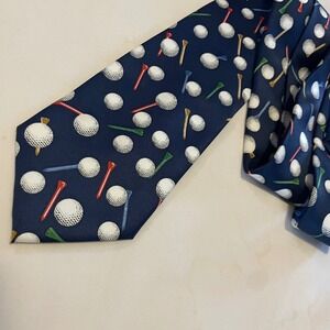 Golf Balls‎ & Tees Men's Necktie Novelty Print Blue PARQUET Career